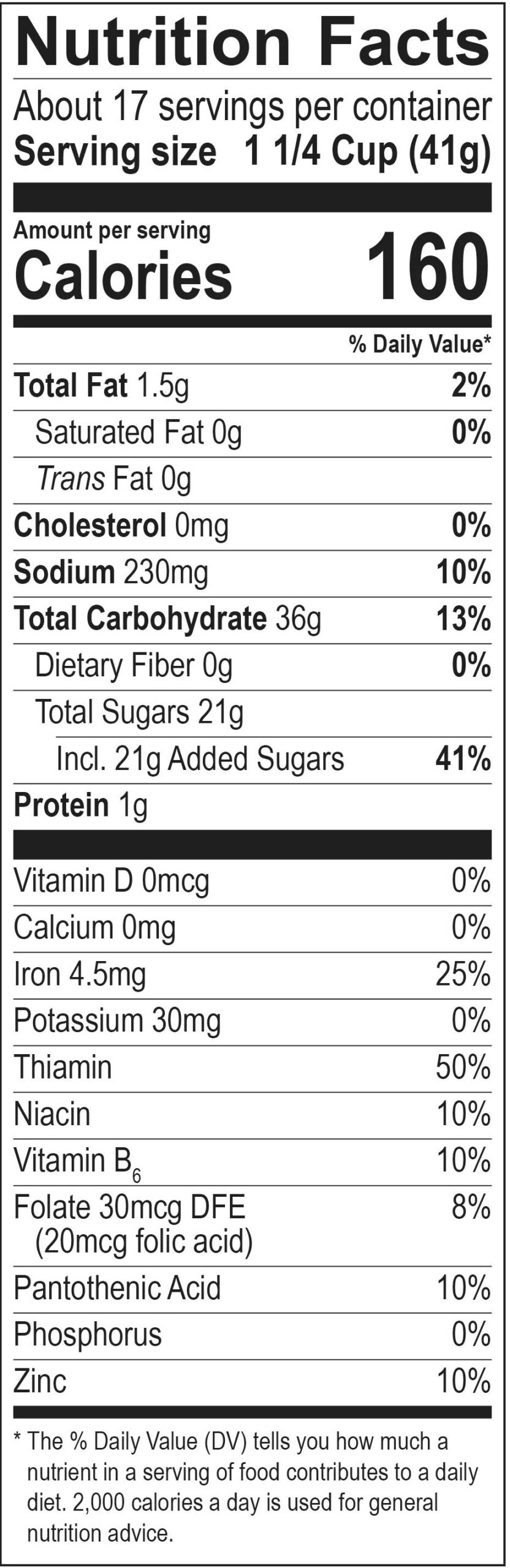 Berry Colossal Crunch with Marshmallows nutrition facts panel