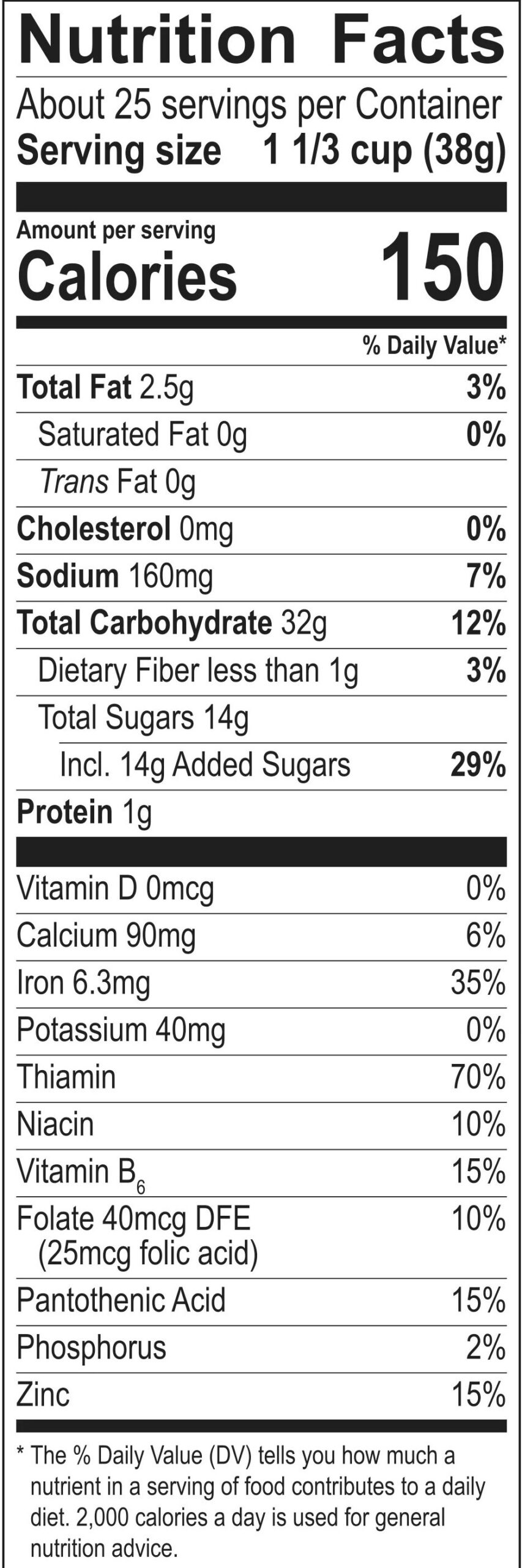 Chocolatey Chip Cookie Bites cereal nutrition facts panel